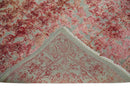 Hand Knotted 9x12 Pink and Silver Modern Abstract Bamboo Silk and Wool Area Rug