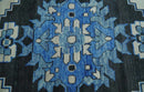 Blue and Black  Hand Knotted  Traditional Heriz Multi Size Wool Area Rug