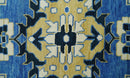 Hand Knotted Antique 8x10 Ivory, Blue and Beige Traditional Heriz Serapi Wool Rug | TRDCP861810