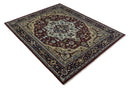 Hand Knotted Antique 8x10 Maroon and brown Traditional Heriz Vintage Style Area Rug | TRDC434810