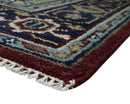 Hand Knotted Antique 8x10 Maroon and brown Traditional Heriz Vintage Style Area Rug | TRDC434810