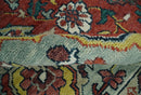 Hand Knotted Antique 8x10 Red and Ivory Traditional Persian Vintage Style Area Rug | TRDC5541014