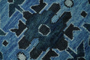 Hand Knotted Antique 8x10 Silver, Blue and Black Traditional Heriz Serapi Wool Rug | TRDCP873810
