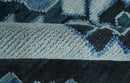 Hand Knotted Antique 8x10 Silver, Blue and Black Traditional Heriz Serapi Wool Rug | TRDCP873810