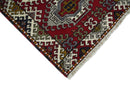 Hand Knotted 2.8x10 Traditional Kazak Ivory and Red Wool Area Rug