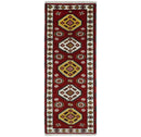Traditional Kazak Red and Ivory Hand Knotted Wool 2x7 Area Rug