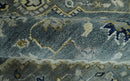 Custom Made Hand Knotted Beige and Blue Traditional Heriz  Wool Area Rug
