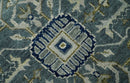 Custom Made Hand Knotted Beige and Blue Traditional Heriz  Wool Area Rug