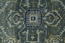 Custom Made Hand Knotted Beige and Blue Traditional Heriz  Wool Area Rug