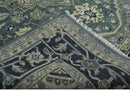 Custom Made Hand Knotted Beige and Blue Traditional Heriz  Wool Area Rug