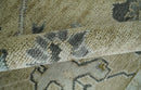 Hand Knotted Olive and Beige Traditional Oushak Multi Size Wool Area Rug