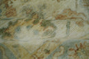 Hand Knotted Antique Style Beige and Silver 8x10 Oushak Wool Area Rug