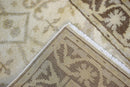 Beige and Brown Traditional Oushak Hand Knotted Wool 2.8x12  Area Rug