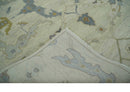 Hand Knotted Beige and Charcoal Oriental Multi Size Oushak Wool Area Rug
