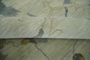 Hand Knotted Beige and Charcoal Oriental Multi Size Oushak Wool Area Rug
