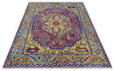 Hand Knotted Beige, Gold and Purple Traditional 9x12 Wool Area Rug