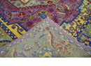 Hand Knotted Beige, Gold and Purple Traditional 9x12 Wool Area Rug