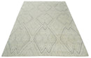Hand Knotted Beige, Gray and Black 8x10 Trellis Moroccan Rug Made with Fine Wool | TRDCP646810