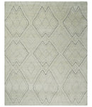 Hand Knotted Beige, Gray and Black 8x10 Trellis Moroccan Rug Made with Fine Wool | TRDCP646810