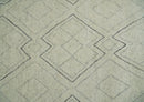 Hand Knotted Beige, Gray and Black 8x10 Trellis Moroccan Rug Made with Fine Wool | TRDCP646810