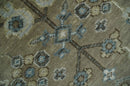 Hand Knotted Beige, Ivory and Silver Oriental Oushak 9x12 Traditional Wool Area Rug