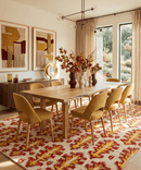 Hand Knotted Beige, Rust and Gold Modern Contemporary Southwestern Tribal Trellis Recycled Silk Area Rug