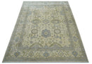 Hand Knotted Beige Traditional Oushak Design 9x12 Wool Rug