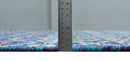Hand Knotted Blue and Ivory 5.6x8.5 Modern Contemporary Southwestern Tribal Trellis Recycled Art Silk Area Rug