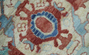 Hand Knotted Blue and Ivory Antique Vintage Style Custom Made Wool Rug