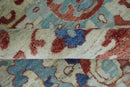 Hand Knotted Blue and Ivory Antique Vintage Style Custom Made Wool Rug