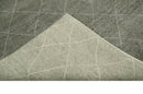 Hand Knotted Charcoal and White 9x12 Trellis Moroccan Rug Made with Fine Wool | TRDCP651912