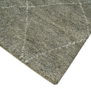 Hand Knotted Charcoal and White 9x12 Trellis Moroccan Rug Made with Fine Wool | TRDCP651912