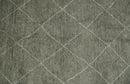 Hand Knotted Charcoal and White 9x12 Trellis Moroccan Rug Made with Fine Wool | TRDCP651912