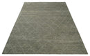 Hand Knotted Charcoal and White 9x12 Trellis Moroccan Rug Made with Fine Wool | TRDCP651912