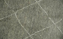 Hand Knotted Charcoal and White 9x12 Trellis Moroccan Rug Made with Fine Wool | TRDCP651912