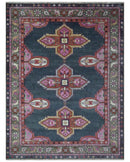 Hand Knotted Charcoal, Silver and Pink Traditional 9x12 Wool Area Rug
