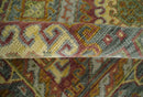 Hand Knotted Gold and Charcoal 8x10 Oriental Traditional Wool Area Rug