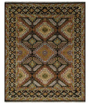 Olive, Gold, Black and Brown Oriental Traditional Hand Knotted Multi Size Wool Area Rug, Living Room and Bedroom Rug