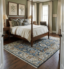 Hand Knotted Green and Ivory Traditional Oriental Oushak Custom Made Wool Area Rug