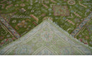 Hand Knotted Green and Silver Traditional Multi Size Antique Wool Area Rug