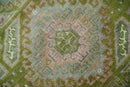 Hand Knotted Green, Ivory and Silver Oriental Traditional 9x12 Wool Area Rug