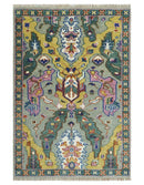 Hand knotted Green And Pink Traditional large design Custom Made wool Area Rug