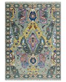 Hand knotted Green And Pink Traditional large design Custom Made wool Area Rug