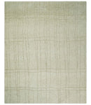 Hand Knotted Ivory and Beige 8x10 Trellis Moroccan Rug Made with Fine Wool | TRDCP645810