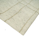 Hand Knotted Ivory and Beige 8x10 Trellis Moroccan Rug Made with Fine Wool | TRDCP645810