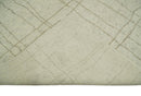 Hand Knotted Ivory and Beige 8x10 Trellis Moroccan Rug Made with Fine Wool | TRDCP645810