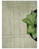 Hand Knotted Ivory and Beige 8x10 Trellis Moroccan Rug Made with Fine Wool | TRDCP645810