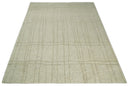 Hand Knotted Ivory and Beige 8x10 Trellis Moroccan Rug Made with Fine Wool | TRDCP645810