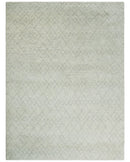 Hand Knotted Ivory and Charcoal 9x12 Trellis Moroccan Rug Made with Fine Wool | TRDCP654912