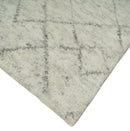 Hand Knotted Ivory and Charcoal 9x12 Trellis Moroccan Rug Made with Fine Wool | TRDCP654912